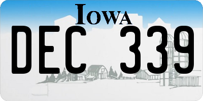 IA license plate DEC339