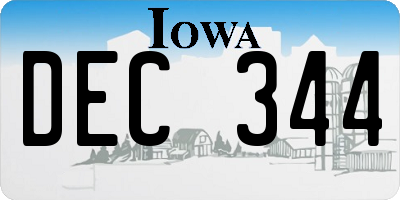 IA license plate DEC344