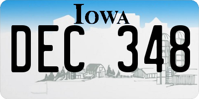 IA license plate DEC348