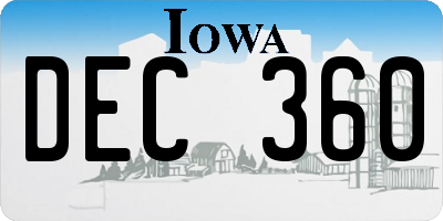 IA license plate DEC360