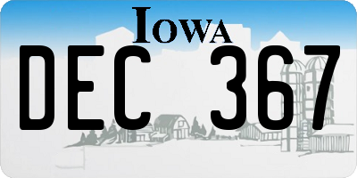 IA license plate DEC367