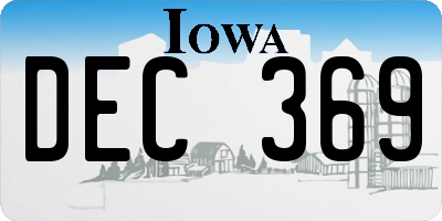 IA license plate DEC369