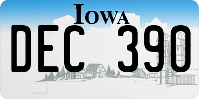 IA license plate DEC390