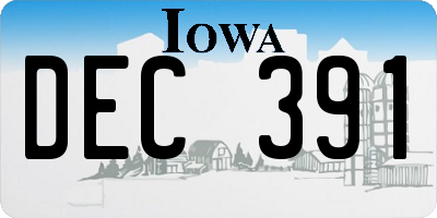IA license plate DEC391