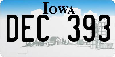 IA license plate DEC393