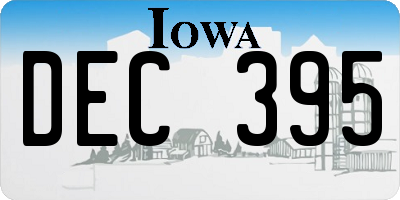 IA license plate DEC395