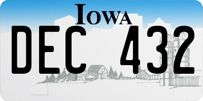 IA license plate DEC432