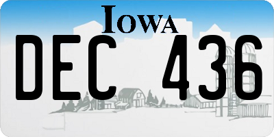 IA license plate DEC436