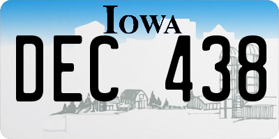 IA license plate DEC438