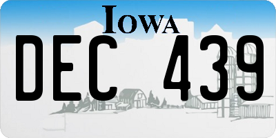 IA license plate DEC439