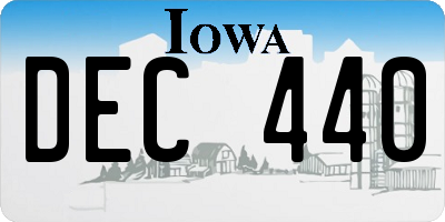 IA license plate DEC440