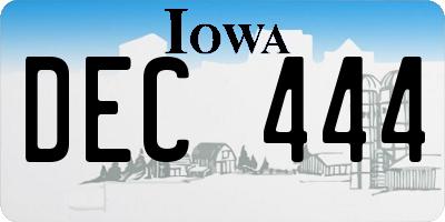 IA license plate DEC444
