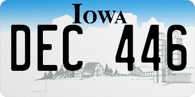 IA license plate DEC446