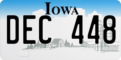 IA license plate DEC448