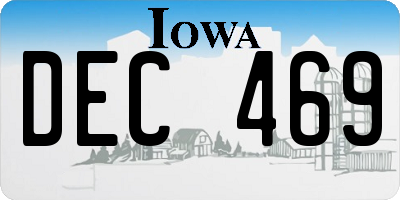 IA license plate DEC469