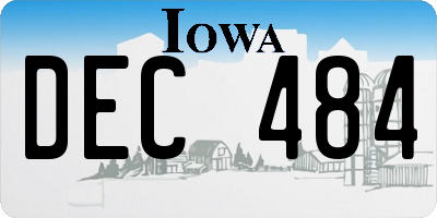 IA license plate DEC484