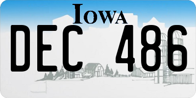IA license plate DEC486
