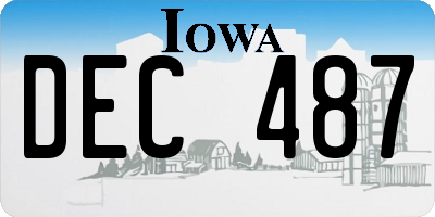 IA license plate DEC487