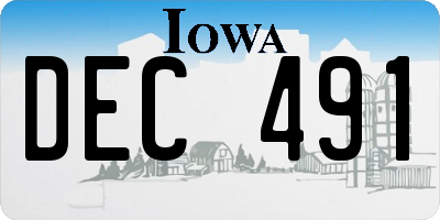 IA license plate DEC491
