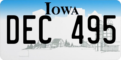 IA license plate DEC495