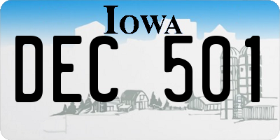 IA license plate DEC501
