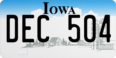 IA license plate DEC504