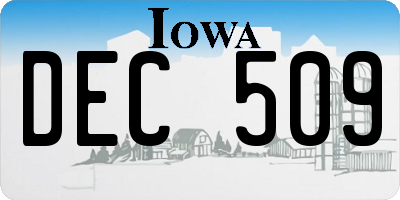 IA license plate DEC509