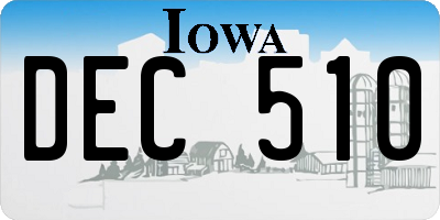 IA license plate DEC510