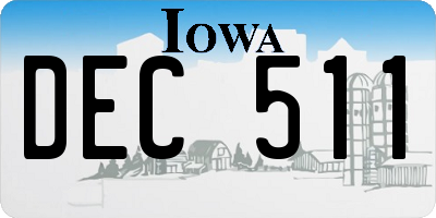 IA license plate DEC511