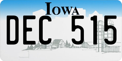 IA license plate DEC515