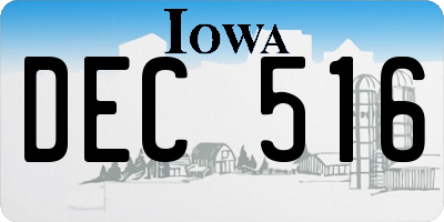 IA license plate DEC516