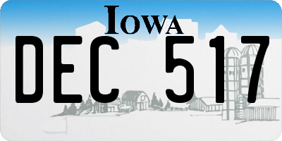 IA license plate DEC517
