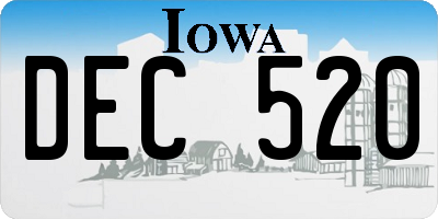 IA license plate DEC520