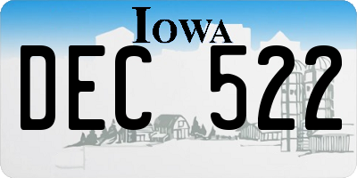 IA license plate DEC522