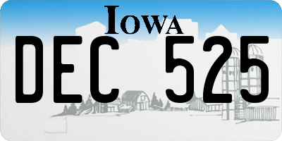 IA license plate DEC525