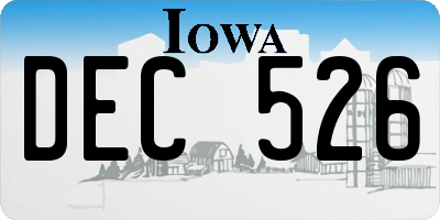 IA license plate DEC526