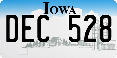 IA license plate DEC528