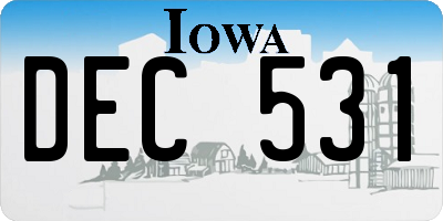 IA license plate DEC531