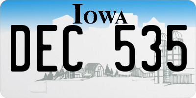 IA license plate DEC535