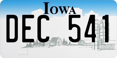 IA license plate DEC541