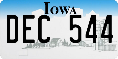 IA license plate DEC544