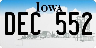 IA license plate DEC552