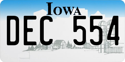 IA license plate DEC554
