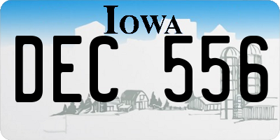 IA license plate DEC556