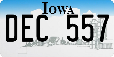 IA license plate DEC557