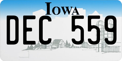 IA license plate DEC559