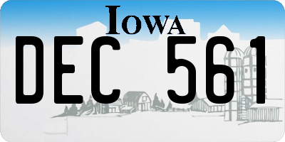 IA license plate DEC561