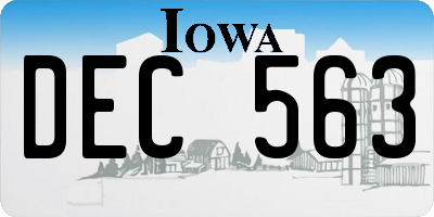 IA license plate DEC563