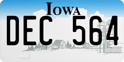 IA license plate DEC564