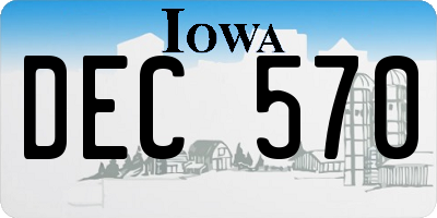 IA license plate DEC570